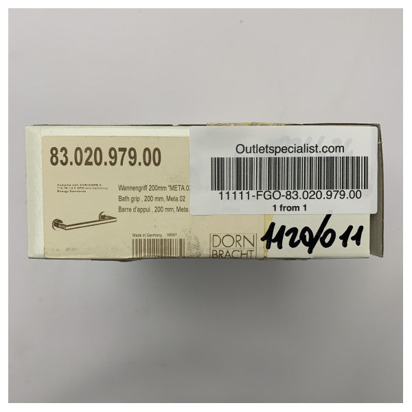 Dornbracht 200 mm rustfritt stål badegrep - 83.020.979 CL