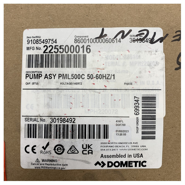 Dometic PML 500CK 220V 50Hz Bomba de aire acondicionado - 225500016