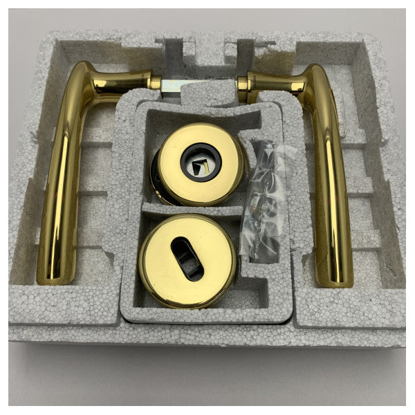 Olivari M173RB8 stylish polished gold door handle kit