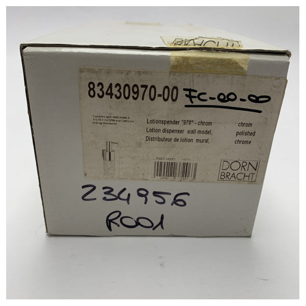 Dornbracht Wall-Mounted Lotion Dispenser with Chrome and Frosted Glass - 83430970-00