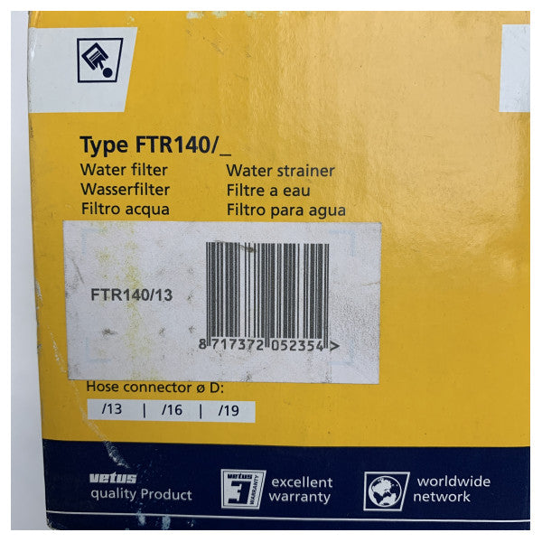 Vetus Marine Water Strainer FTR140 - Vattenfilter för båtar 13-19 mm in-/utlopps