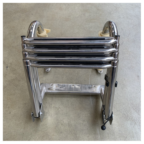 Vetus rustfrit stål teleskopisk bådtrappe - 4-trins foldbar svømmeplatformstrappe til både og yachter