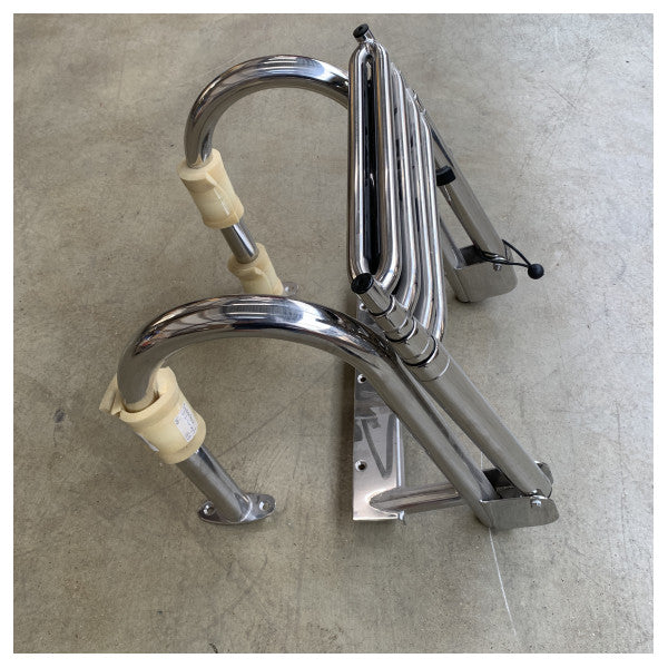 Vetus rustfrit stål teleskopisk bådtrappe - 4-trins foldbar svømmeplatformstrappe til både og yachter