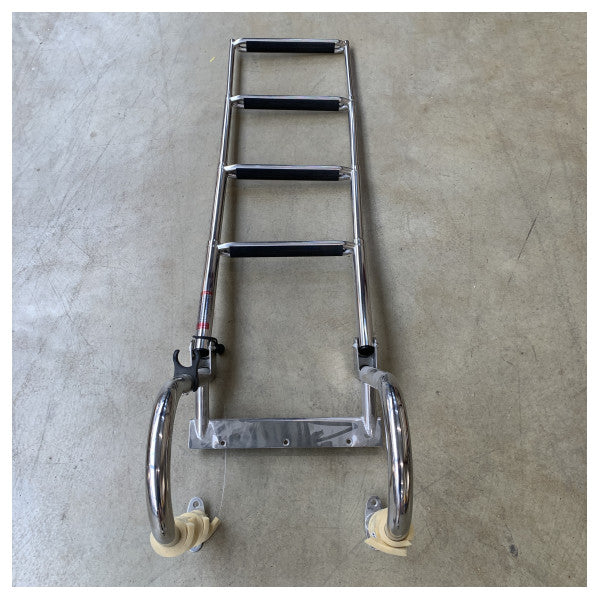 Vetus rustfrit stål teleskopisk bådtrappe - 4-trins foldbar svømmeplatformstrappe til både og yachter