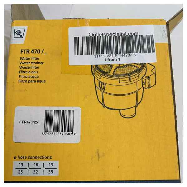 Морският филтър Vetus FTR470/25 за морска вода 25.4 мм - филтър за морска вода