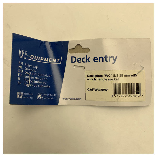 Vetus Edelstahl Wasserdeckel Füllkappe 38mm - CAPWC38W