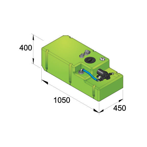 Sistema de tanque de agua potable Vetus 120L con bomba 12V - DWSC12012