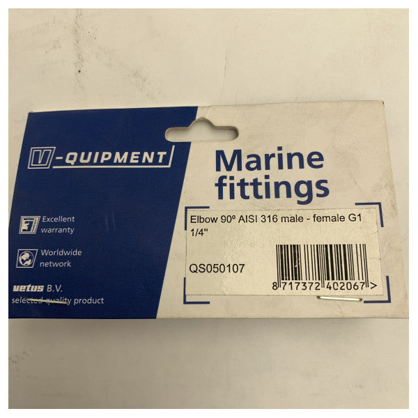 Vetus QS050107 90 graders rostfritt stålanslutning böjd 1 1/4 tum