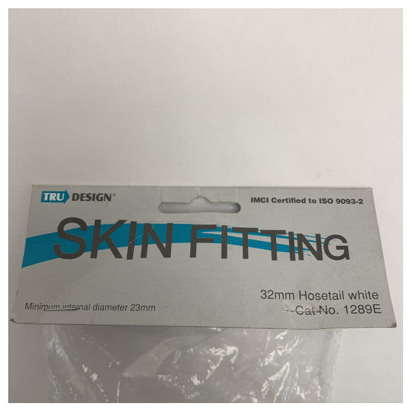 تروديزاين 32 مم مرفق جلد Tru-Hull بحري أبيض - مرفق بلاستيكي متين عبر الهيكل للقوارب واليخوت - 1289E