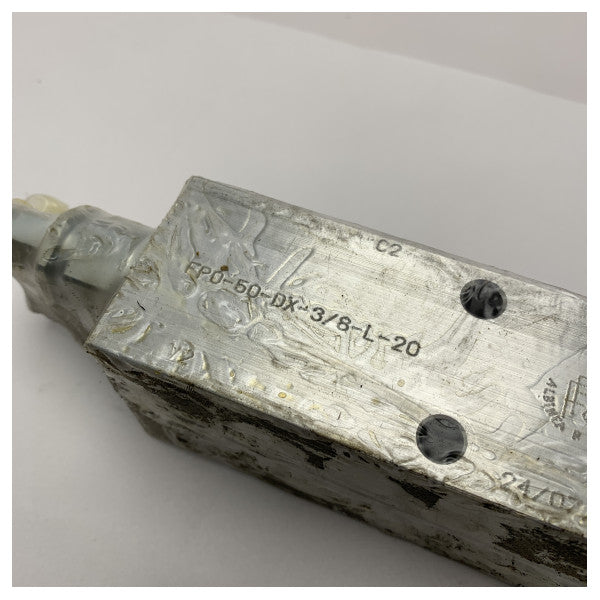 Hydrauliventtiili FPO-50-DX-3/8-L ruostumatonta terästä