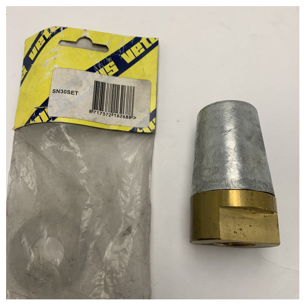 Vetus brass and zinc 30 mm propeller shaft anode kit with nut - SN30SET