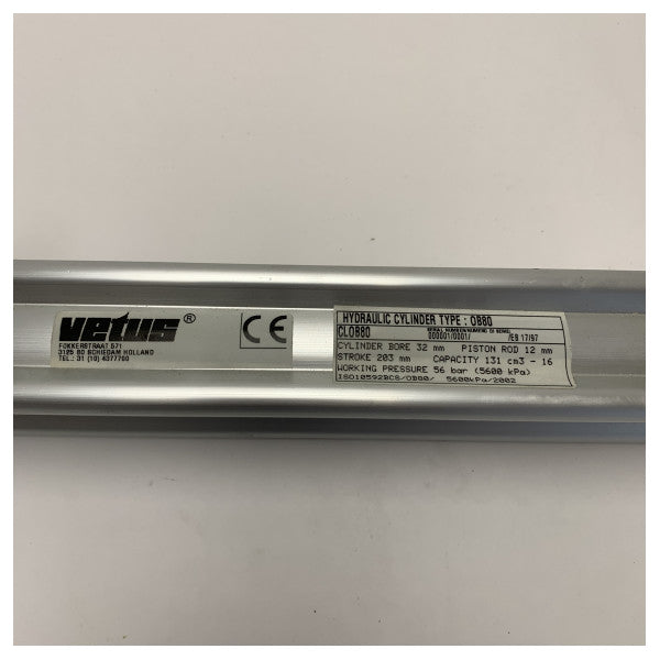 Хидравличен вграден двигател Vetus OB80, цилиндър за управление, ход 203 мм - 132 куб. см