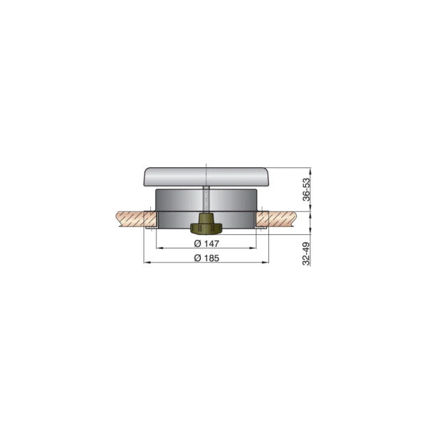 Vetus DARTAGN1 Ventilator od nehrđajućeg čelika tip gljiva D185 mm