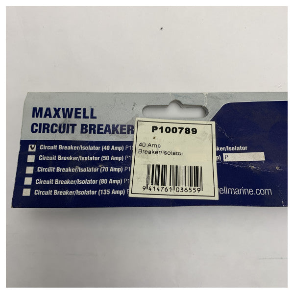 Maxwell P100789 40A 12/24V panel mount circuit braker