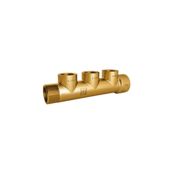 Vetus Brass Marine Manifold 1x G1 a 3x G3/4 para sistemas de agua y combustible - MAN3G3-4