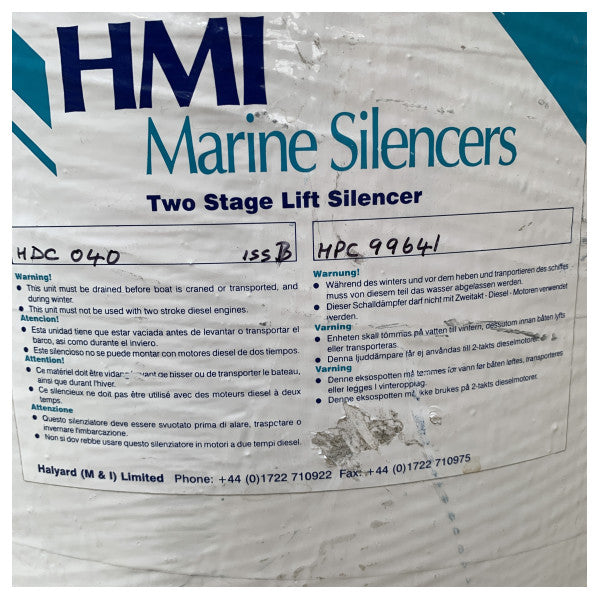 Halyard Dual Chamber Auspuffmotor Schalldämpfer grp weiß 127 - 152mm - H001489