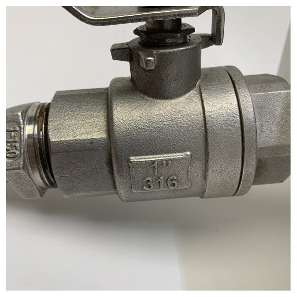 Edelstahl-Marine-Kugelhahn 1 Zoll mit weißer Tru-Hull-Montageplatte