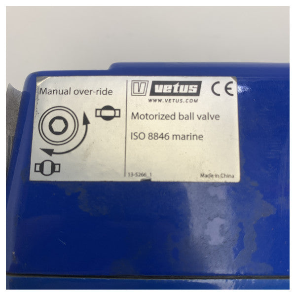 Vetus MV12A1 motorisierte Kugelhahn 12V IP67 marinegeeignet mit manueller Übersteuerung 1/2 Zoll