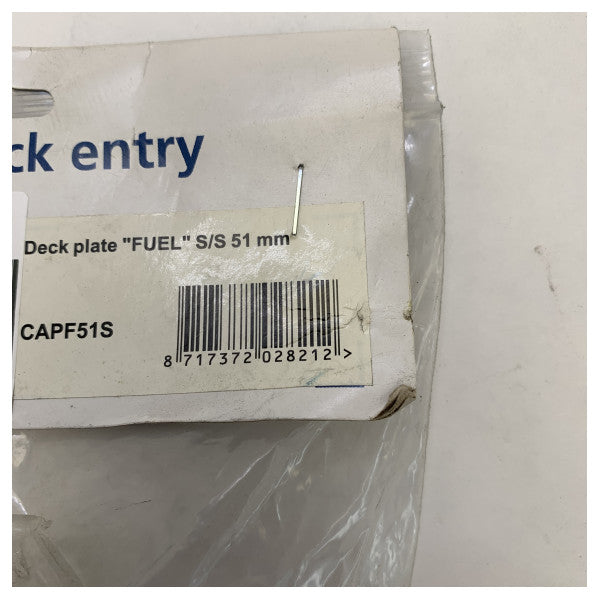 Tappo di riempimento carburante in acciaio inox Vetus 51mm per barche a diesel - Piastra da ponte marino impermeabile - CAPF51S