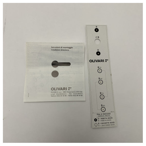 Olivari Planet Q Chrome Door Handle for Marine Use - Durable Brass Finish, Suitable for Yale Locks