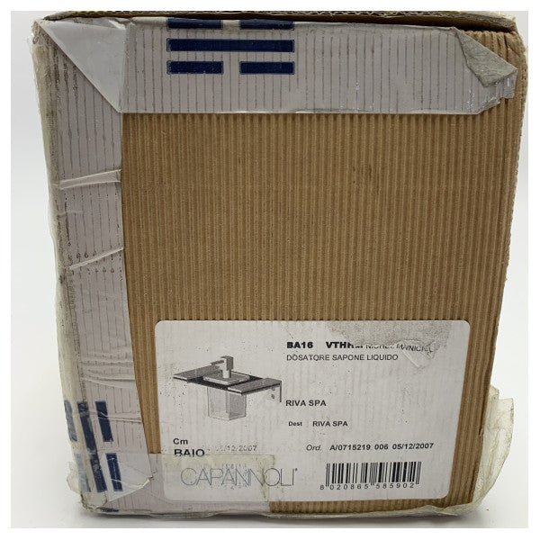 Дозатор мила з нержавіючої сталі Capannoli Marine з тримачем BA16 - міцний, стійкий до корозії настінний насос для рідкого мила для човнів і вологих приміщень