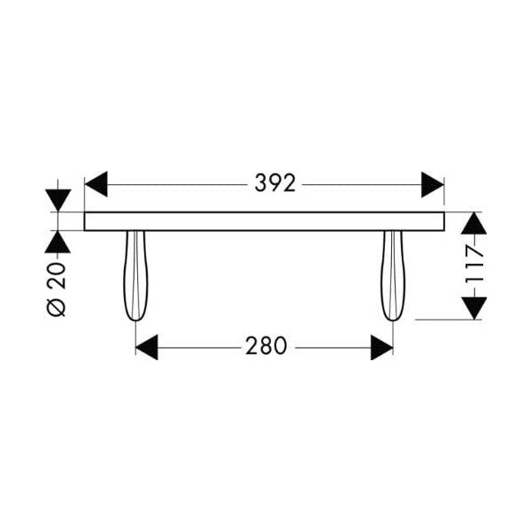 Hansgrohe Axor bruseholderstang i rustfrit stål 392 mm - 42230