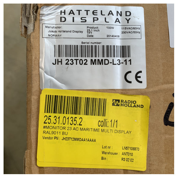 23-дюймовий багатофункціональний морський дисплей Hatteland JH23T02MMD