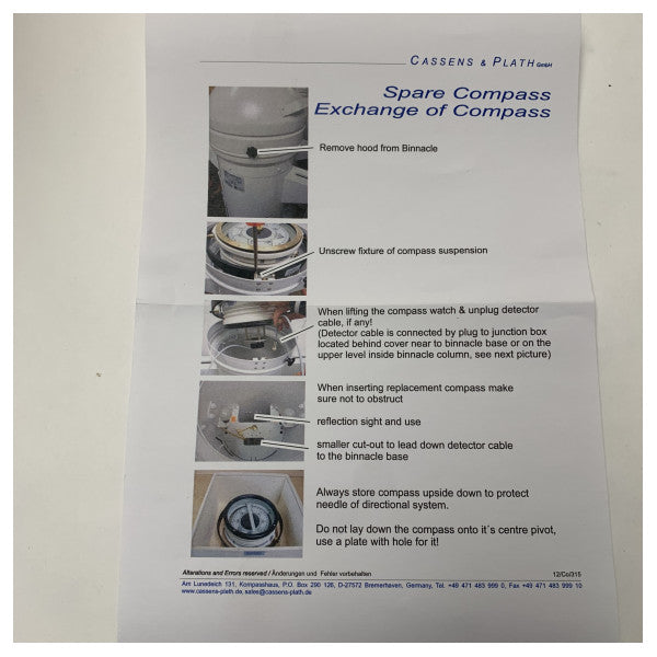 Cassens og Plath type 11 magnetisk lager og reflekskompass