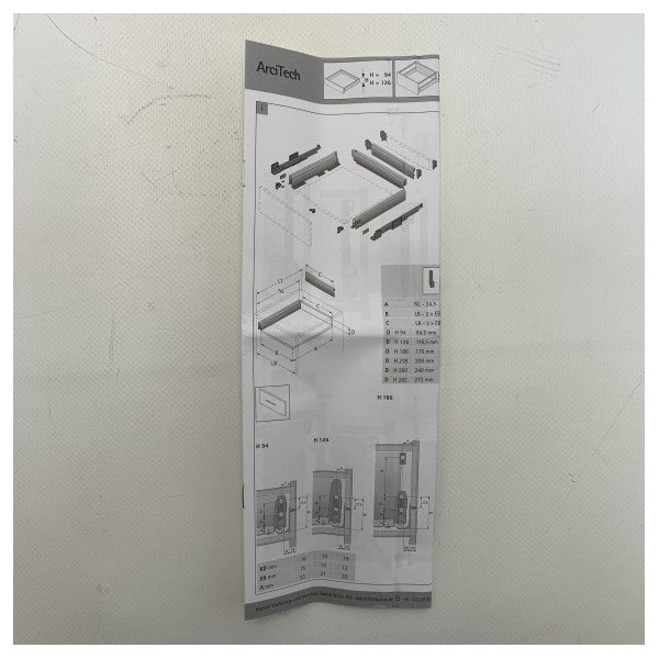 Набір направляючих ящиків Hettich Arcitech 450 мм морського класу з м'яким закриттям