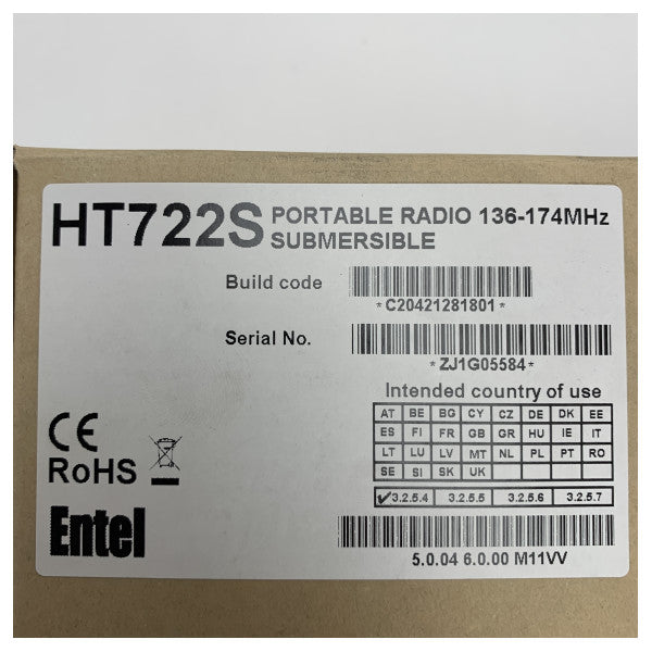 Entel HT722S VHF Yüksek Bant Deniz Taşınabilir Radyo Tam Set - 136 - 174 MHz 5W