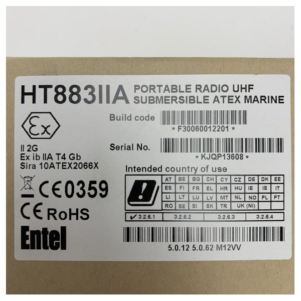 Entel HT883 ATEX UHF Radio Marino Bidirezionale IIA Entry LCD