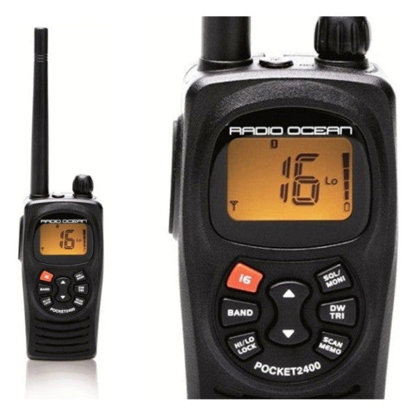 Radio Ocean Pocket 2400 Tragbares VHF-Marinradio - Zuverlässiges wasserdichtes Handgerät