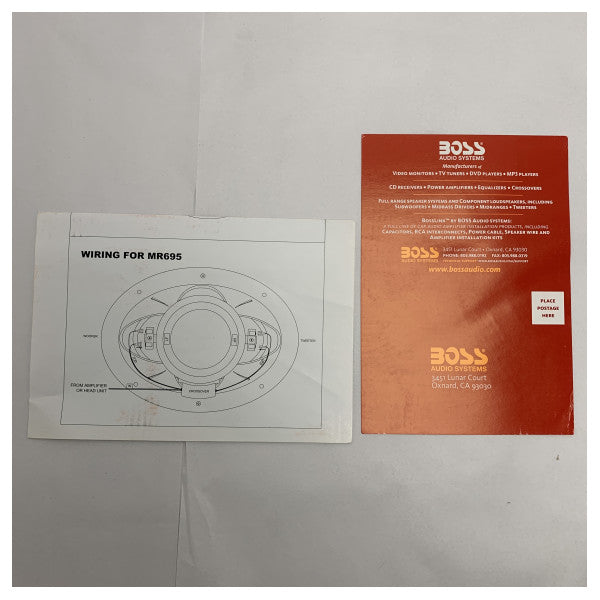 ボスオーディオ MR695 高出力マリンスピーカー 400W ホワイト