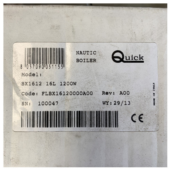 Nopea BX1612 16L ruostumattomasta teräksestä valmistettu merenkulkukattila 1200W 230V