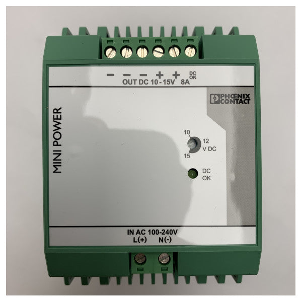 Морський блок живлення Phoenix Contact 10-15 В постійного струму, 8 А з міцним кріпленням на DIN-рейку для промислового та морського застосування