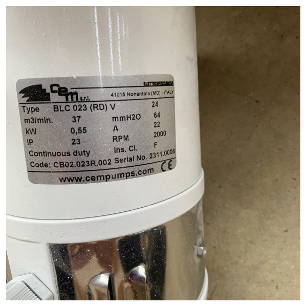 Ventola centrifuga CEM BLC023 bianca 2220 M3/h - 24V