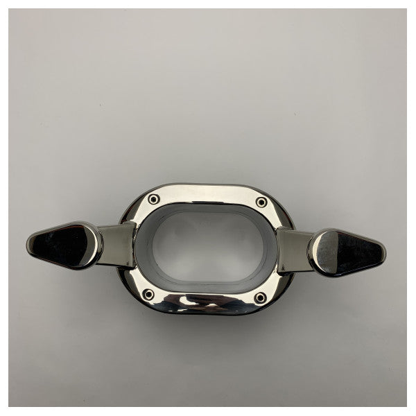 مربط بحري بيضاوي من الفولاذ المقاوم للصدأ عالي الجودة من الفولاذ المقاوم للصدأ مع مشابك مزدوجة لتثبيت حبل القارب بشكل آمن