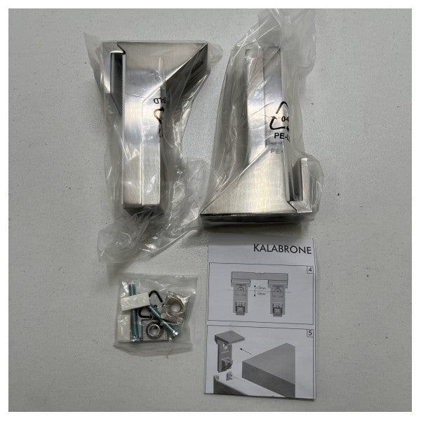 Hafele 284.09.280 hyldeknægt i rustfrit stål, glas og træ