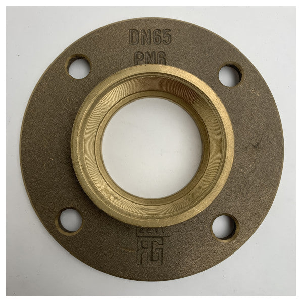 Guidi Bronze Marine Flange DN65 2 1/2 Inch Female Threaded PN6 � Corrosion Resistant Pipeline Connector