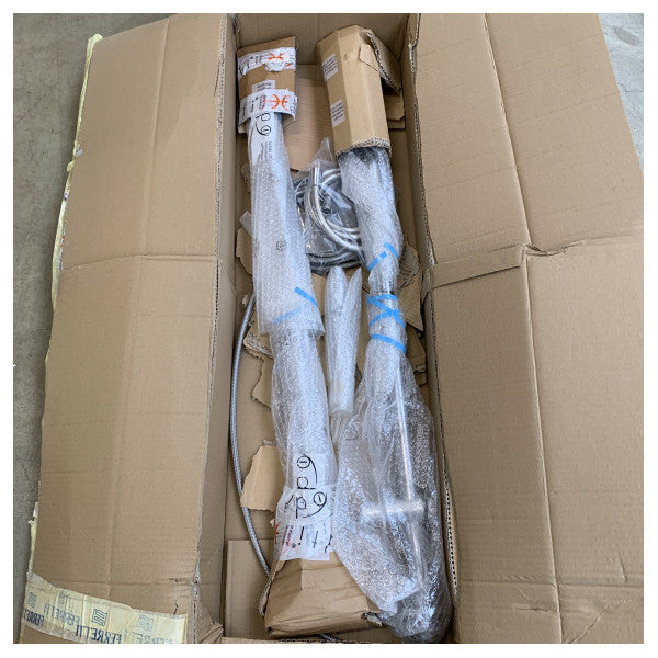 Elka Floor-standing stailess steel outdoor shower column with mixer cartridge and microblower - 7085