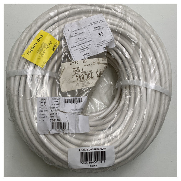 Καλώδιο τροφοδοσίας Hemmink 3G 2,5 mm2 λευκό εύκαμπτο - HO5VV-F