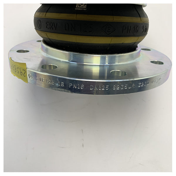 Giunto di dilatazione in gomma di grado marino DN125 PN16 - Connettore per tubi flessibile e resistente alla corrosione