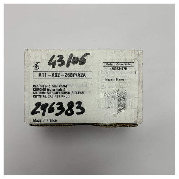 Pomolo in cristallo Metropolis misura media - A02-26BP/A2