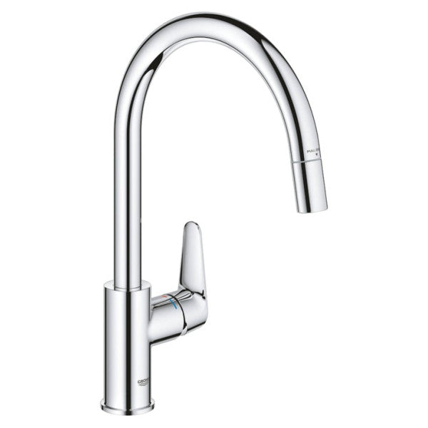 Одноричажний змішувач для кухні Grohe QuickFix Start Curve вкладка хром