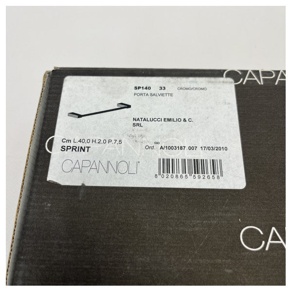 Capannoli krom håndklædeholder i rustfrit stål 40 x 2 x 7,5 cm - SP140