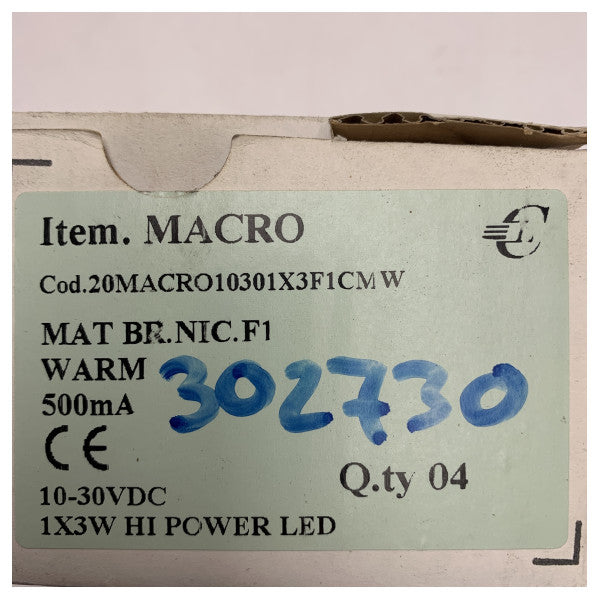 Cantalupi MACRO 10301 lämmin valkoinen LED wpotlight ominaisuus