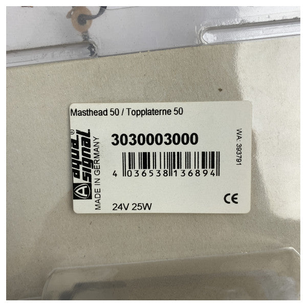 Aqua Signal Series 50 Luz de navegación de cabecera de acero inoxidable 24V - 3030003000