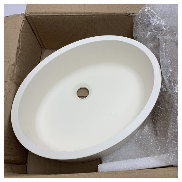 VetroFreddo 0303567 бяла стъклена мивка с елегантен овален дизайн