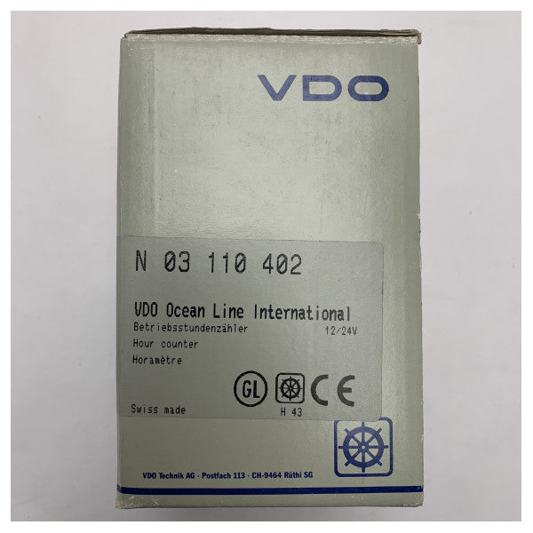 VDO N 03 110 402 12V бял брояч на моточасовете