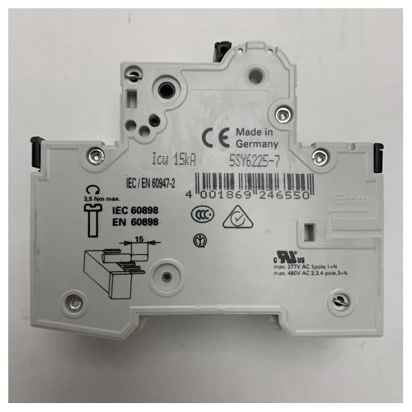 Siemens 5SY6225-7 automatyczny przełącznik elektryczny 2P 25A 2TE